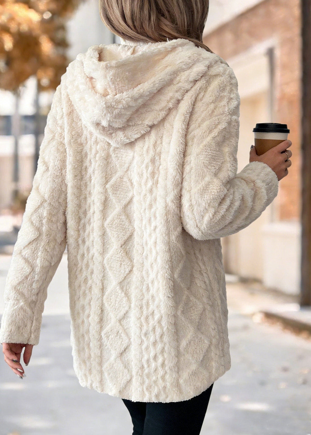 Dames Lange Winter Teddy Jas