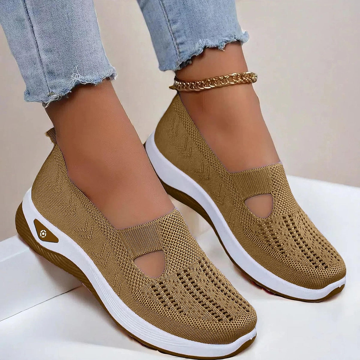 Dames Ademende Instap Sneakers