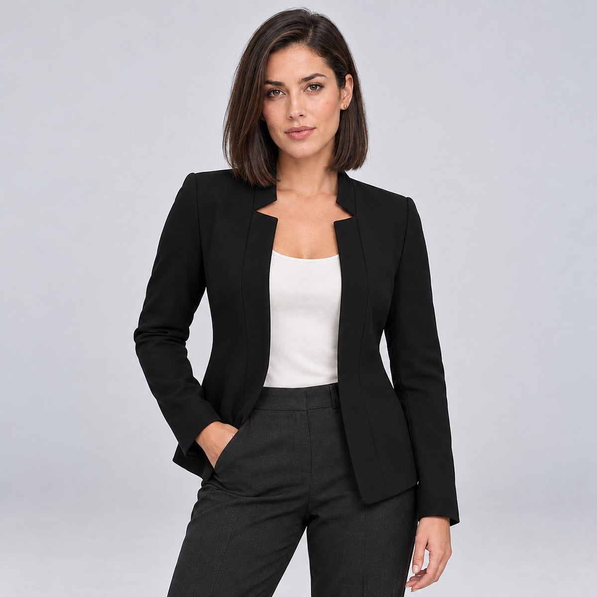 Dames Gebreide Blazer met Open Voorkant