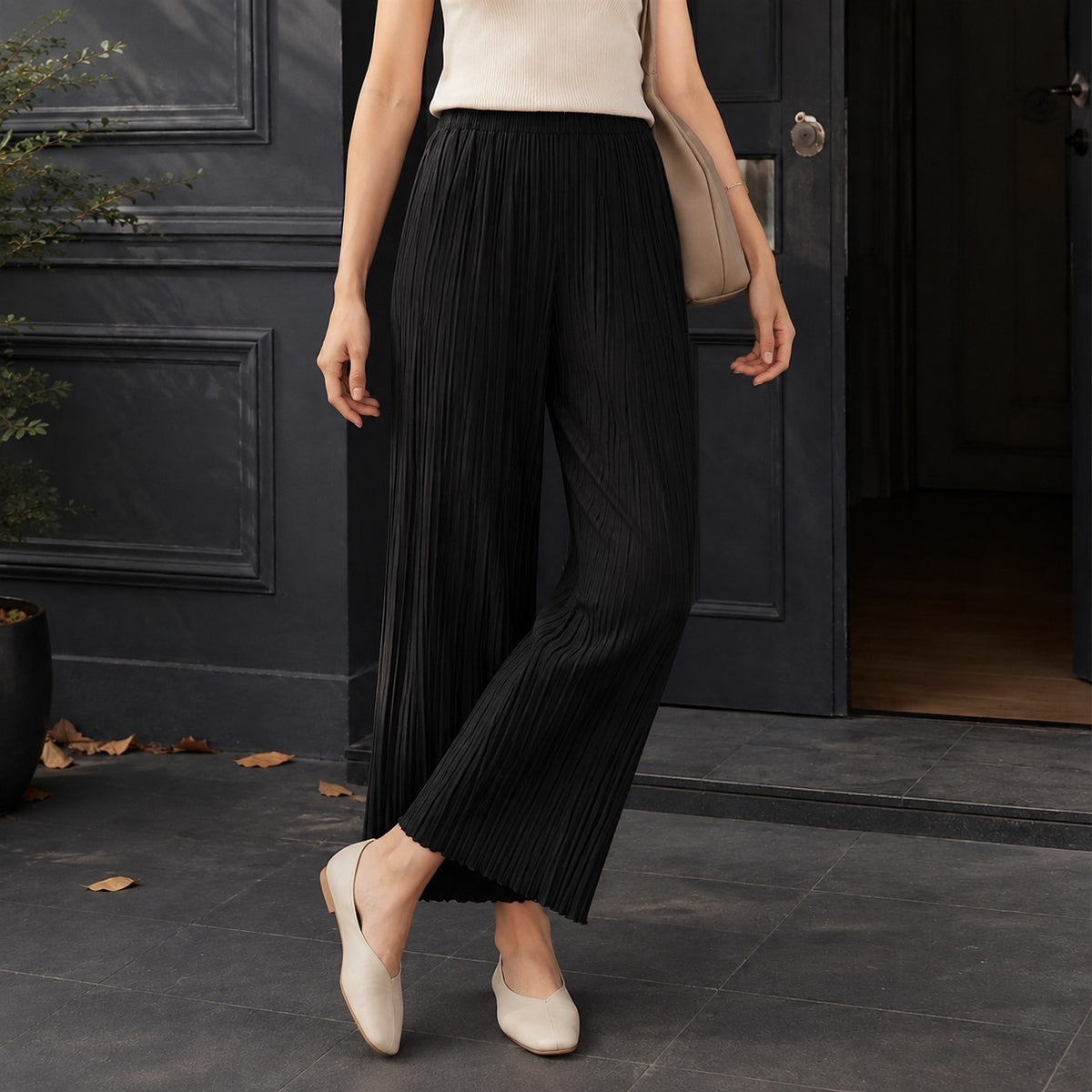 Dames Wijde Broek met Hoge Taille