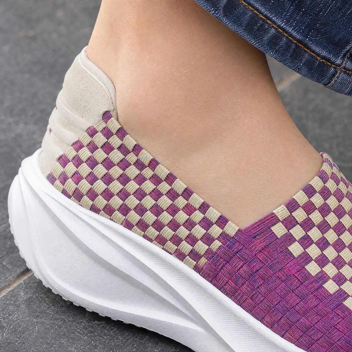 Dames Gevlochten Sleehak Sneakers