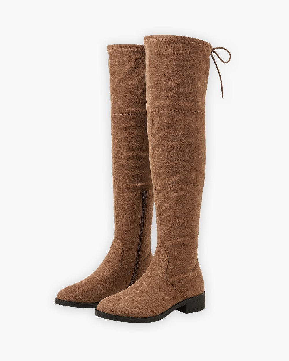 Dames Platte Overknee Laarzen Suede Look