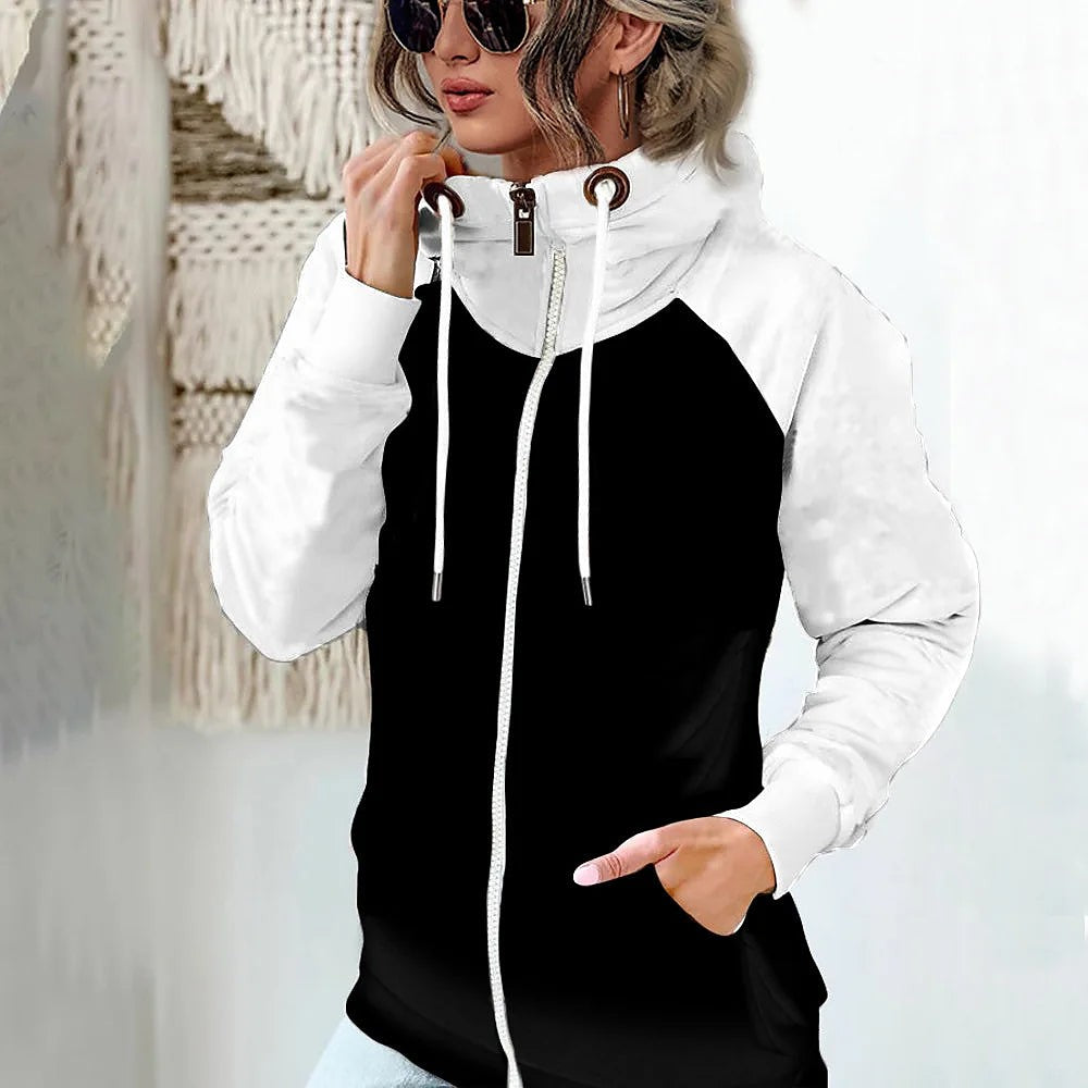 Dames Hoodievest met Rits en Raglanmouwen