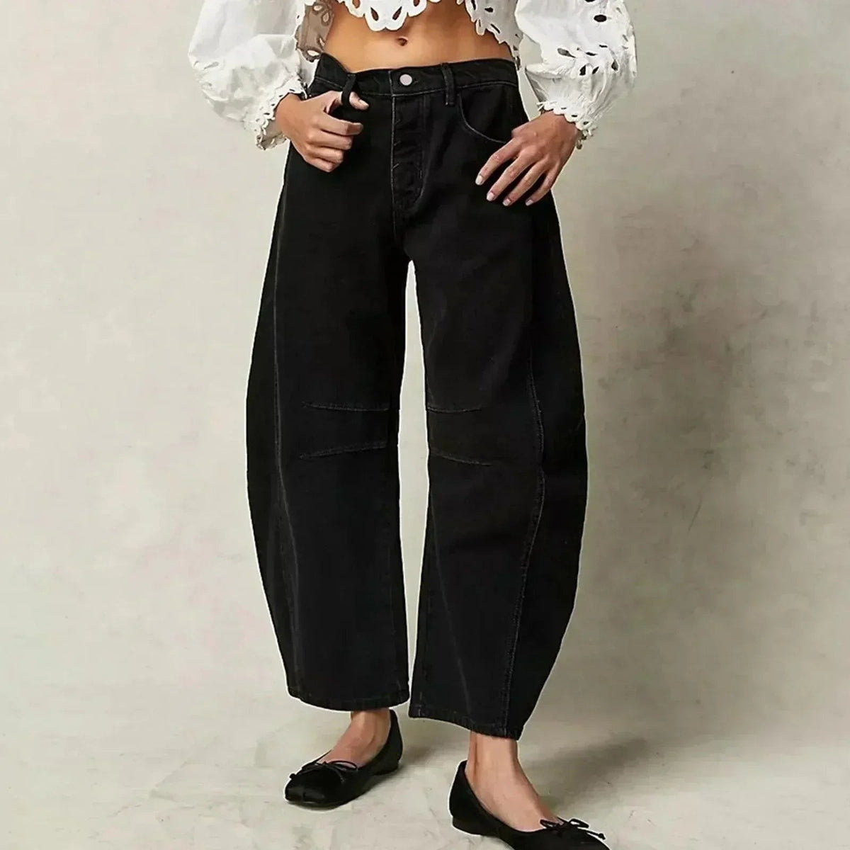 Dames Loose Fit Barrel Jeans