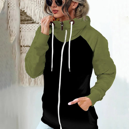 Dames Hoodievest met Rits en Raglanmouwen