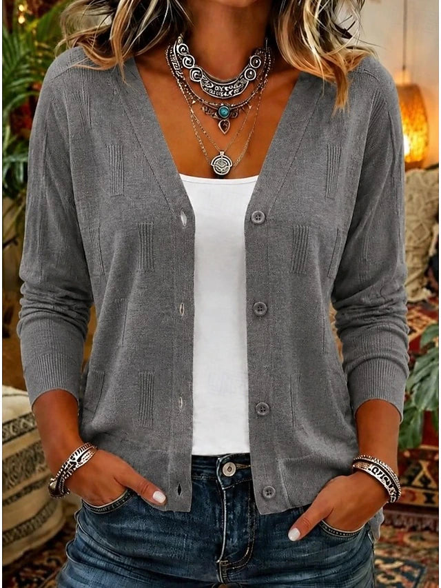 Dames Basic Cardigan met V-hals