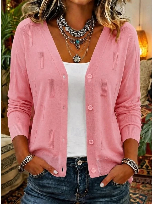 Dames Basic Cardigan met V-hals