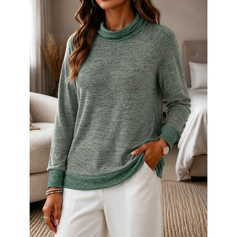 Dames Sweater met Kleurblokken en Ronde Hals