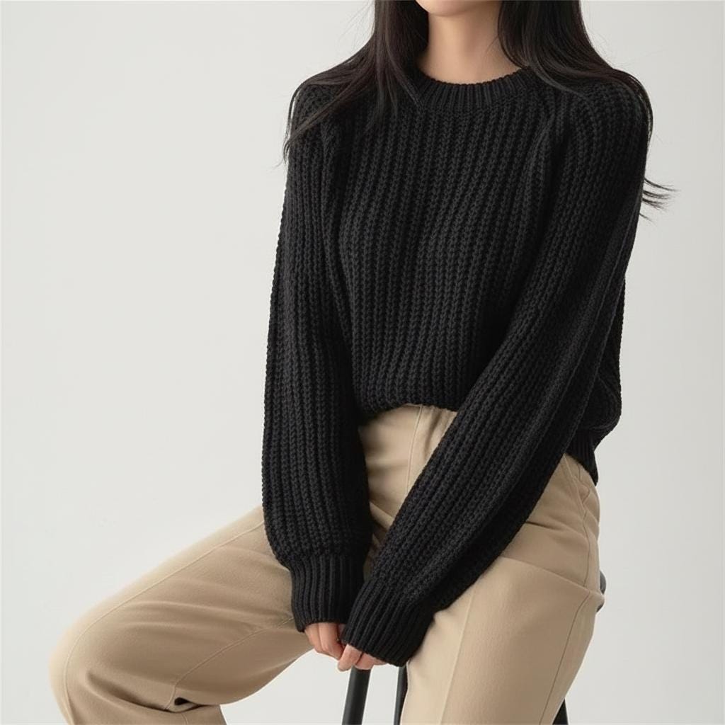 Dames Cropped Trui met Ballonmouwen
