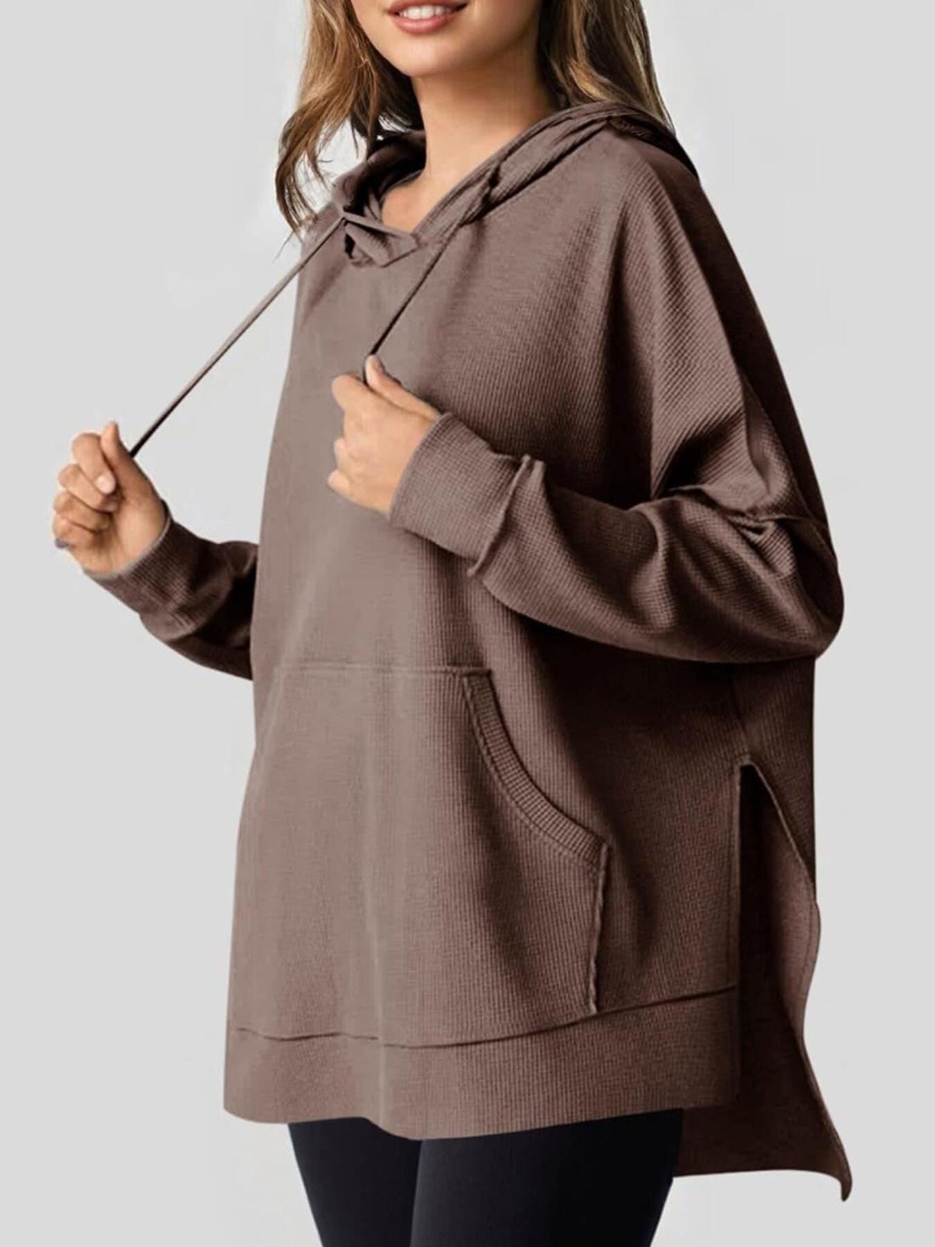 Dames Oversized Hoodie met Zijsplitten