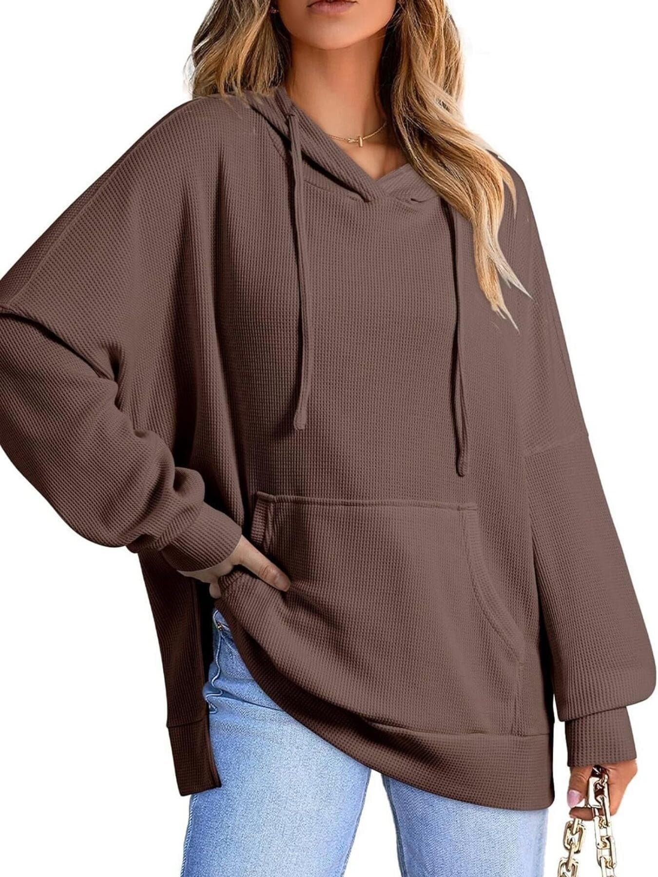 Dames Oversized Hoodie met Zijsplitten