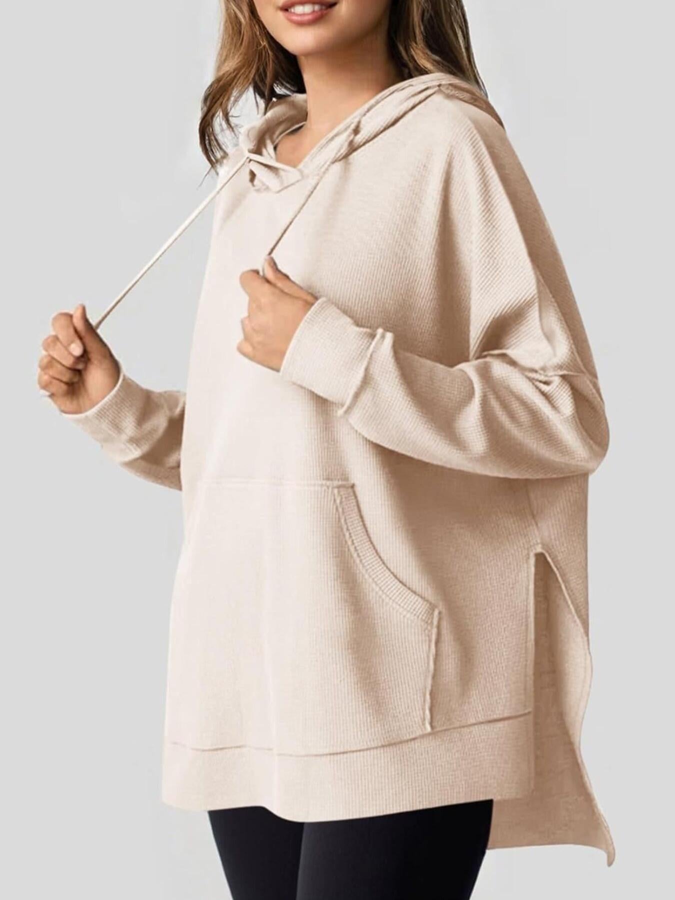 Dames Oversized Hoodie met Zijsplitten
