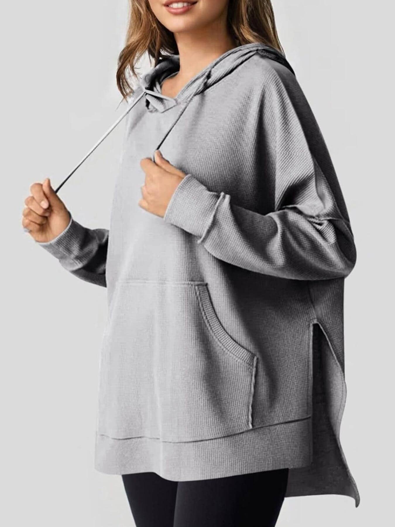 Dames Oversized Hoodie met Zijsplitten