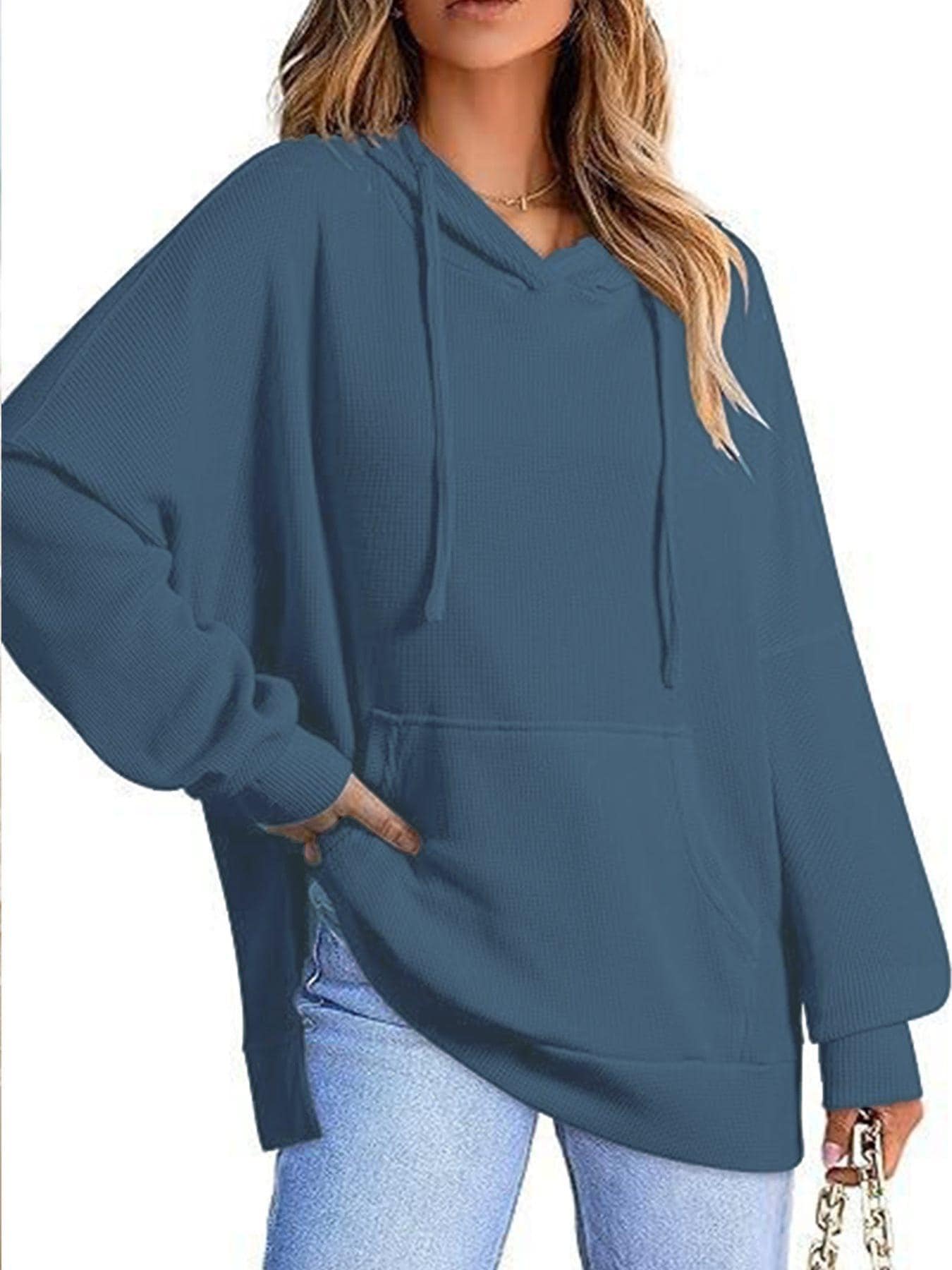 Dames Oversized Hoodie met Zijsplitten