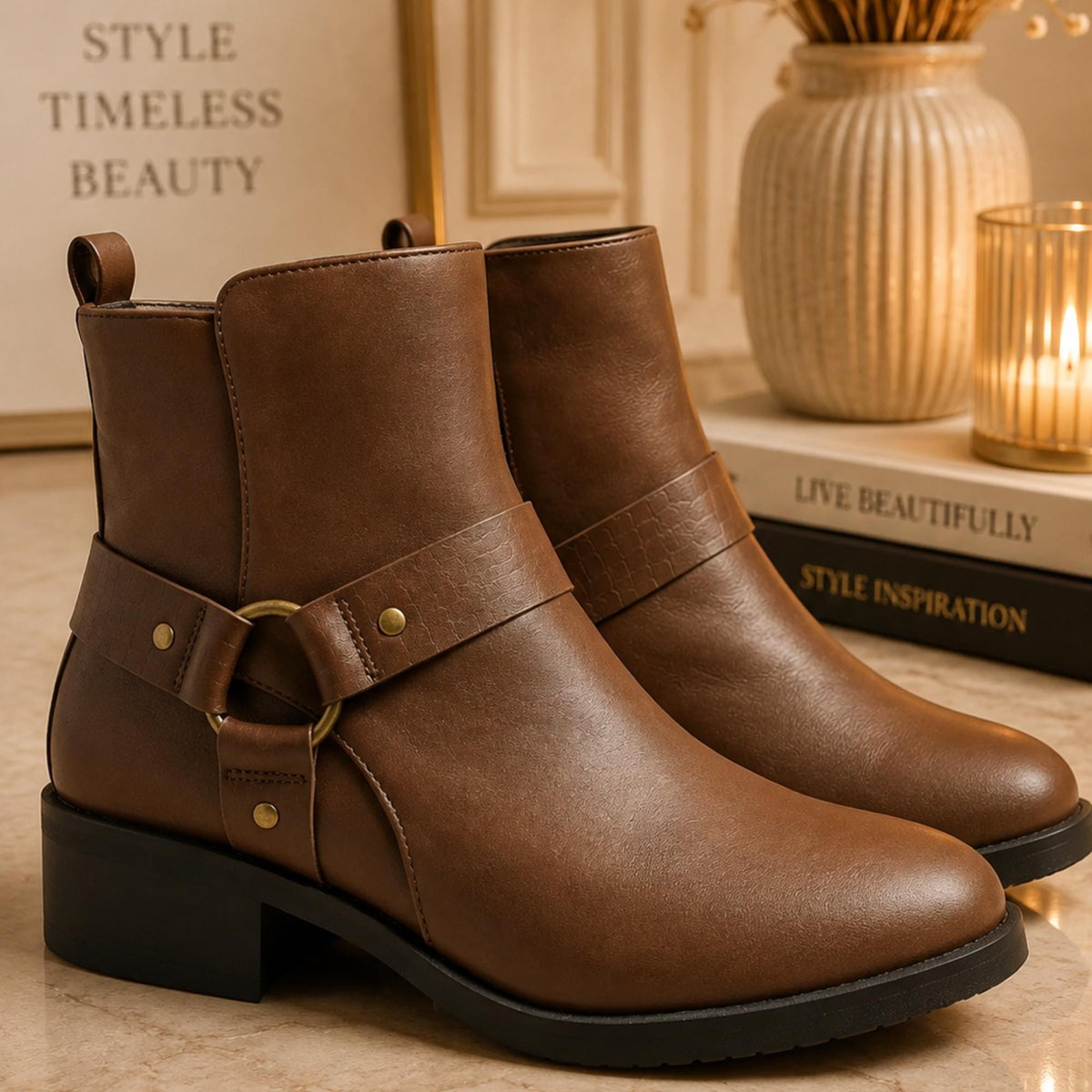 Dames Bikerboots met Gesp