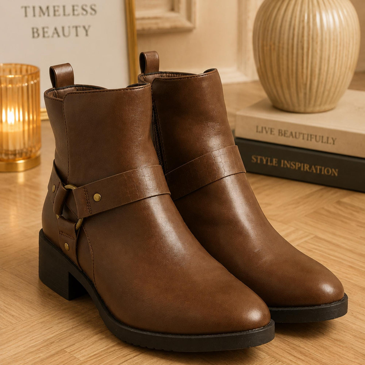 Dames Bikerboots met Gesp