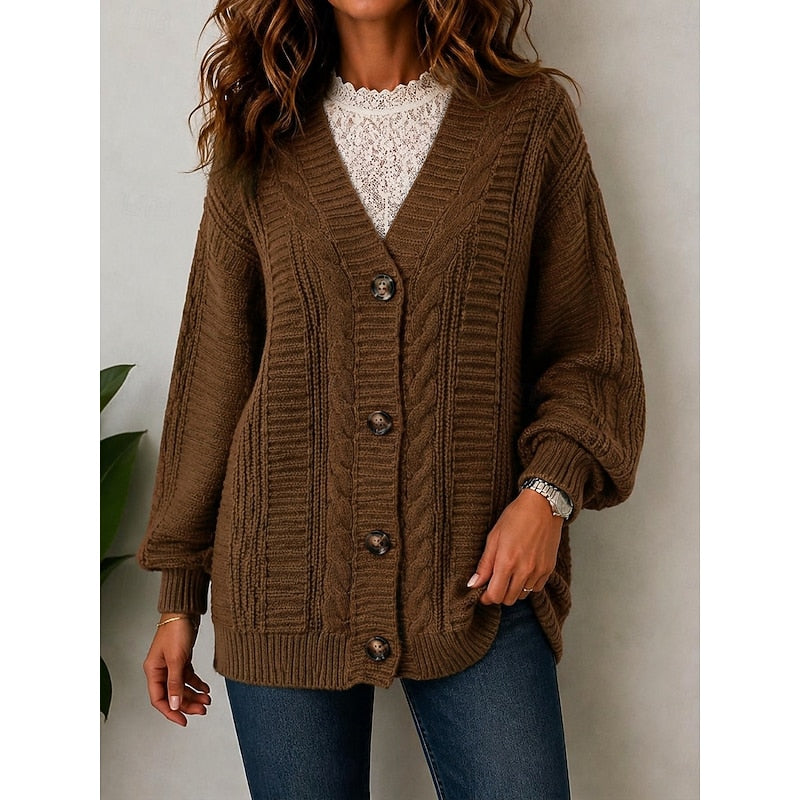 Dames Chunky Cardigan met Kabelpatroon