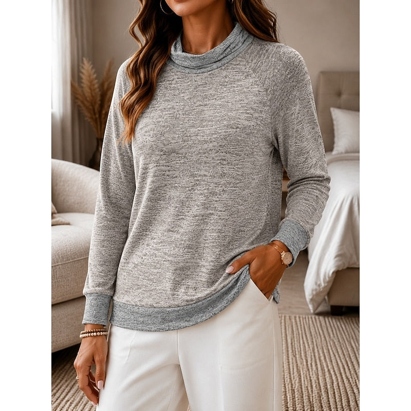 Dames Sweater met Kleurblokken en Ronde Hals