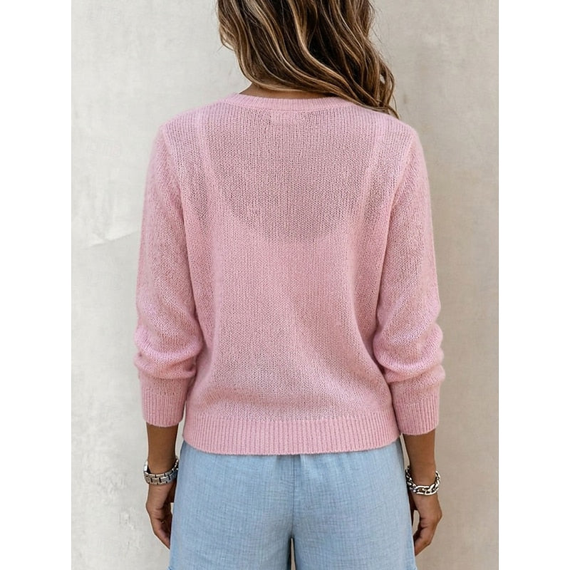 Dames Kort Roze Vestje met Knopen