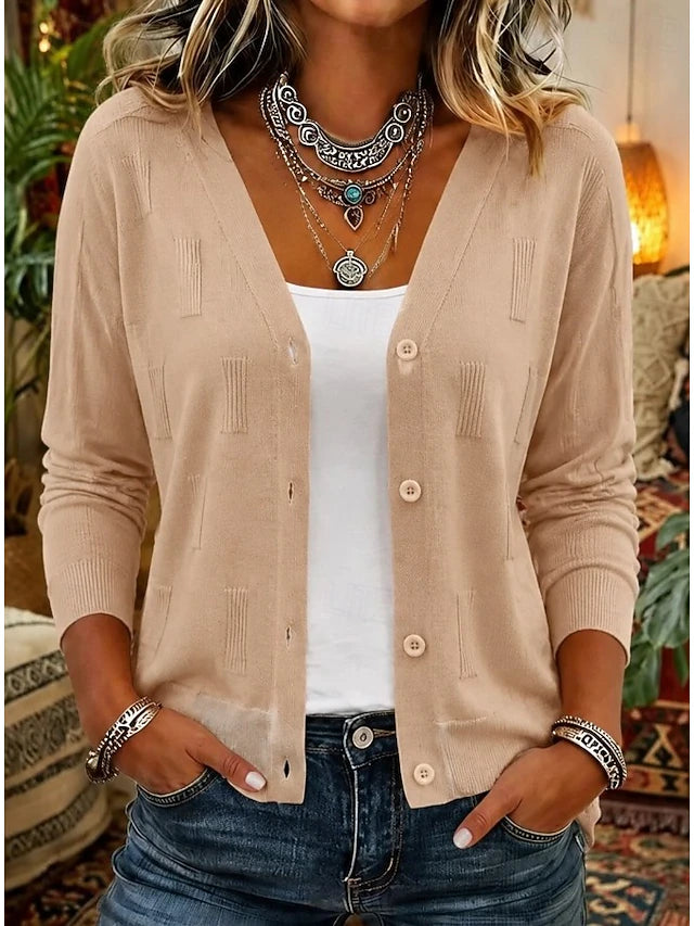 Dames Basic Cardigan met V-hals