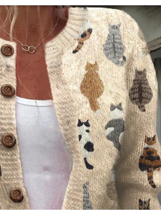 Dames Cardigan met Kattenprint