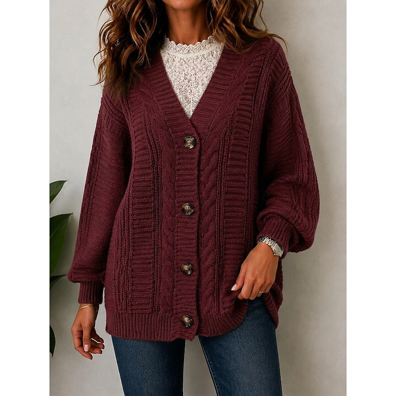 Dames Chunky Cardigan met Kabelpatroon